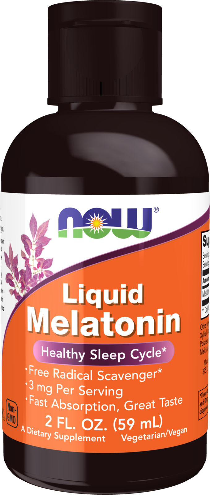 NOW Supplements, Liquid Melatonin, 3 mg Per Serving, Fast Absorption, 2 oz