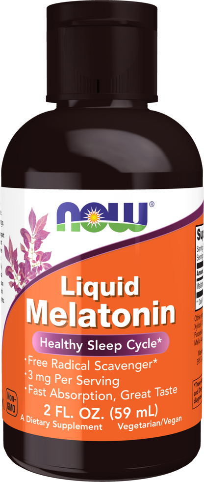 NOW Supplements, Liquid Melatonin, 3 mg Per Serving, Fast Absorption, 2 oz