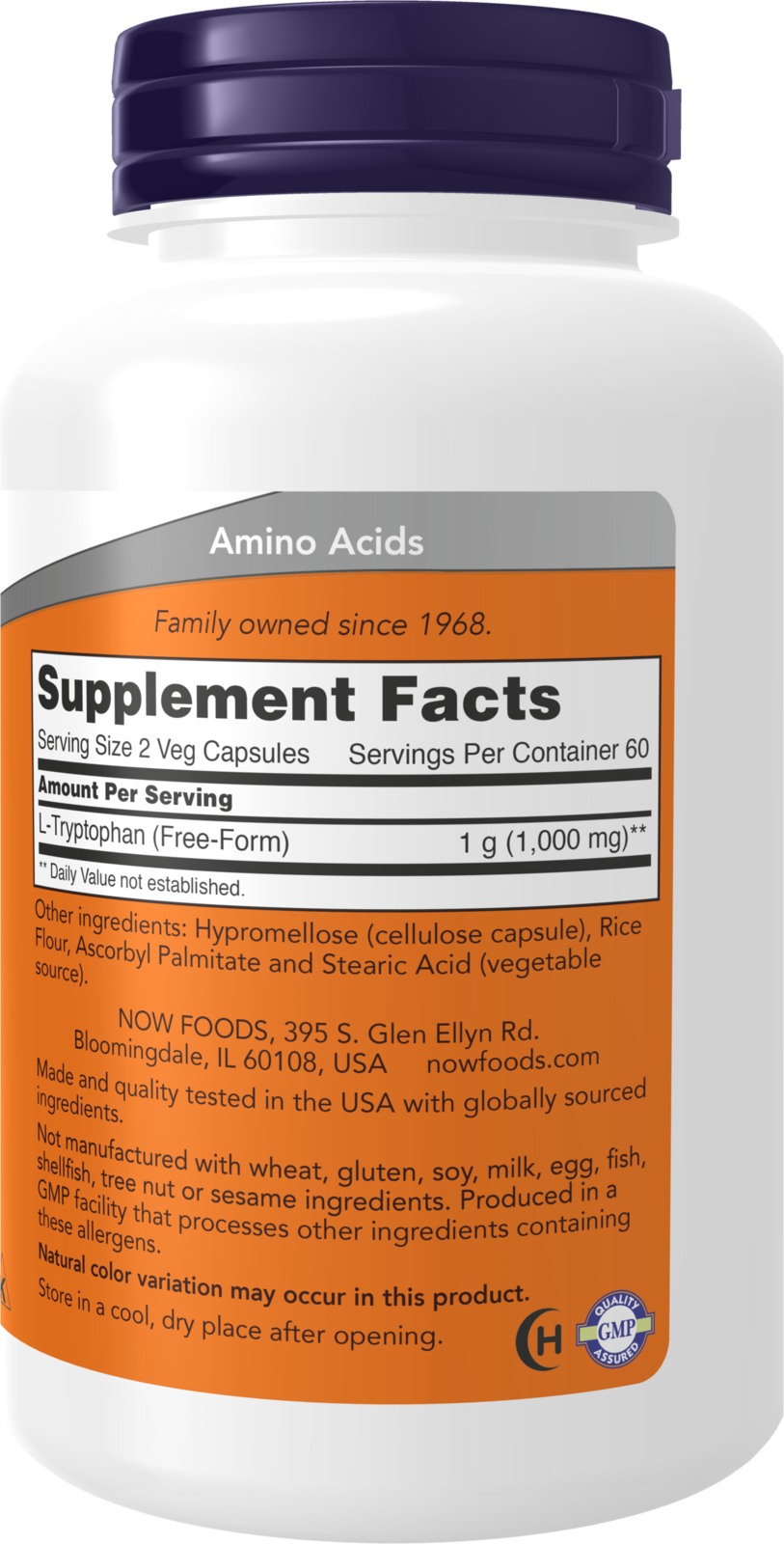 NOW Supplements, L-Tryptophan 500 mg, Supports Relaxation*, 120 Veg Caps
