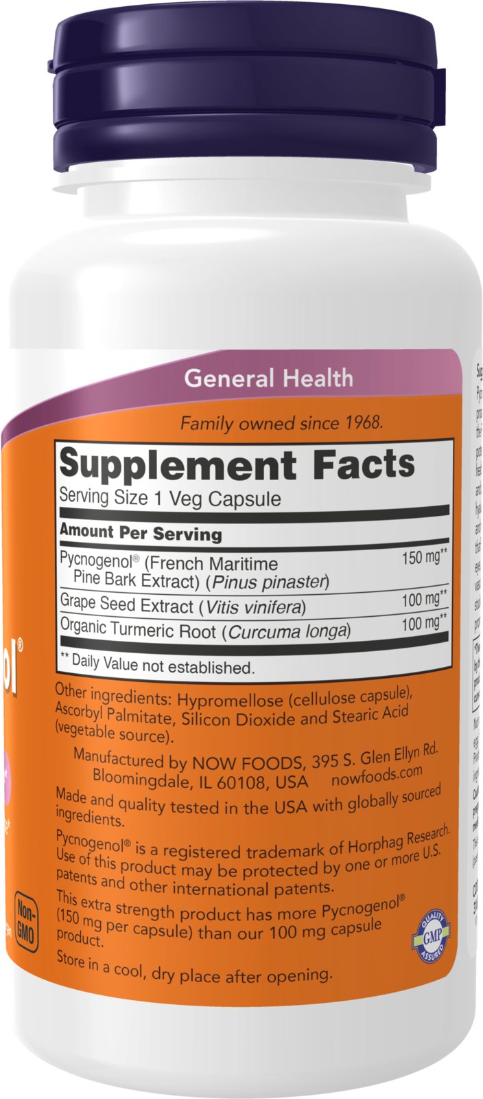 NOW Supplements, Pycnogenol® 150mg, Extra Strength, 60 Veg Caps