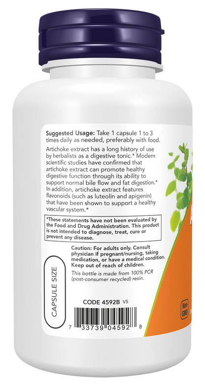 NOW Supplements, Artichoke Extract (Std. 5% Cynarin), 90 Veg Caps