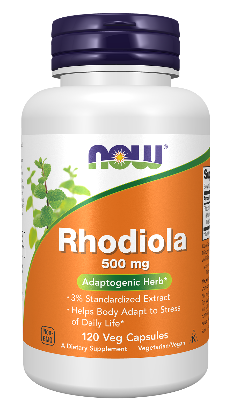 NOW Supplements, Rhodiola 500 mg, Helps Body Adapt to Stress of Daily Life*, Adaptogenic Herb*, 120 Veg Capsules