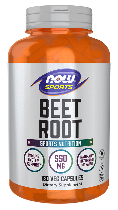 NOW Sports, Beet Root 550 mg, Naturally Occurring Nitrates, 180 Veg Caps