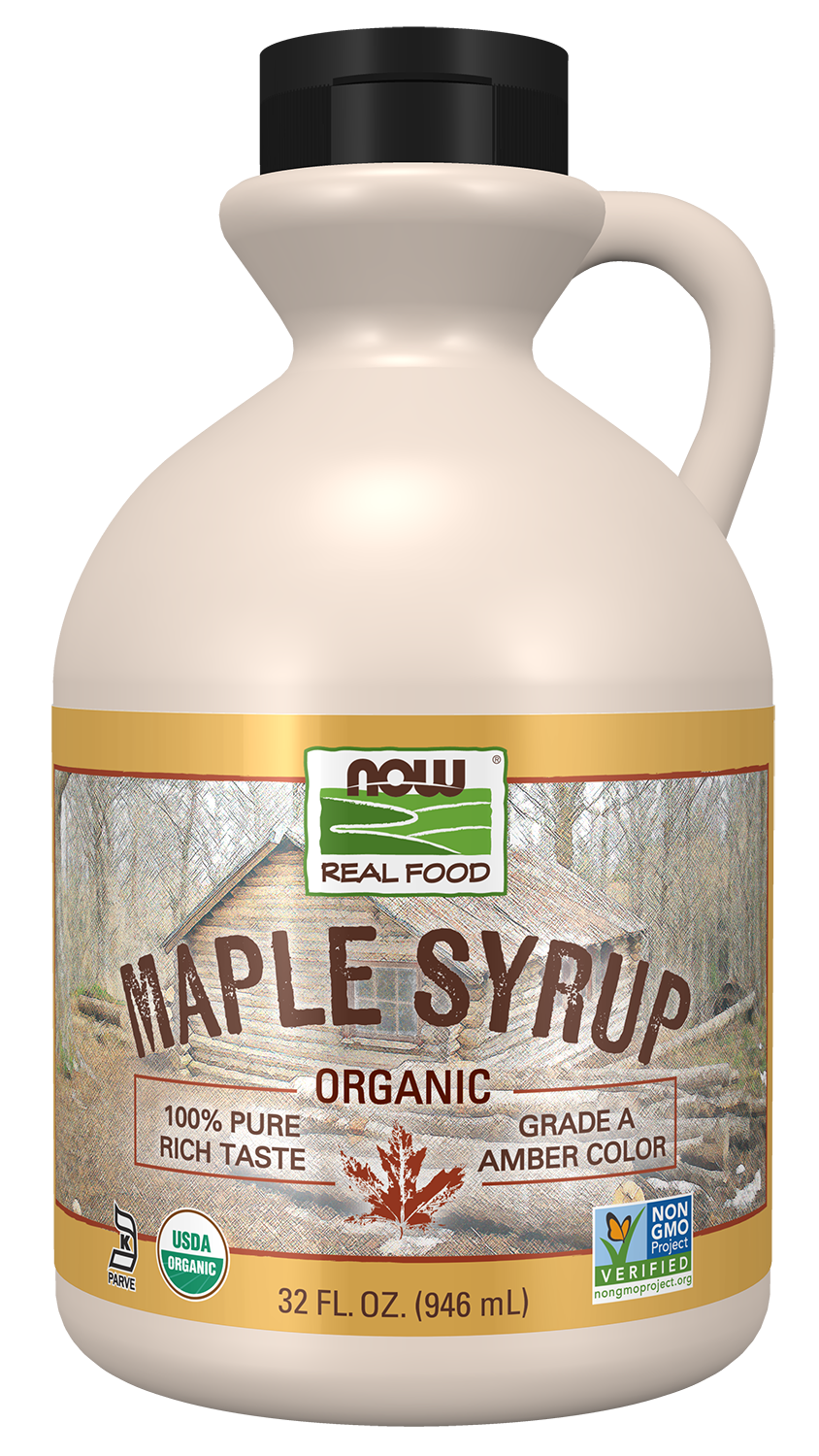 NOW Foods, Certified Organic Maple Syrup, Grade A Amber Color, 32 fl. oz