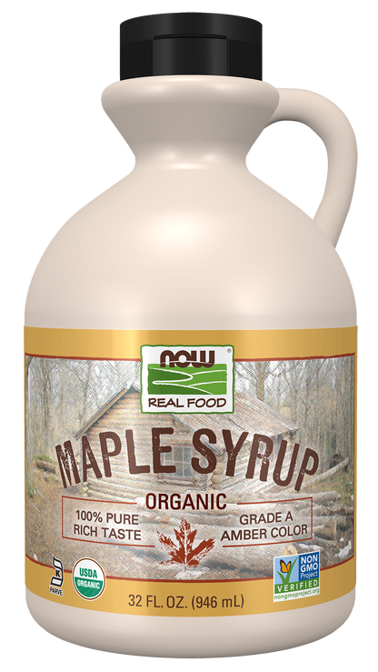NOW Foods, Certified Organic Maple Syrup, Grade A Amber Color, 32 fl. oz