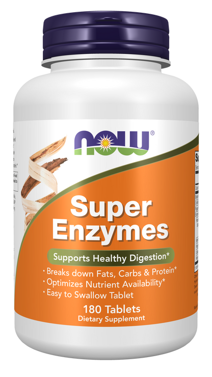 NOW Supplements, Super Enzymes, Bromelain, Ox Bile, Pancreatin, 180 Tabs