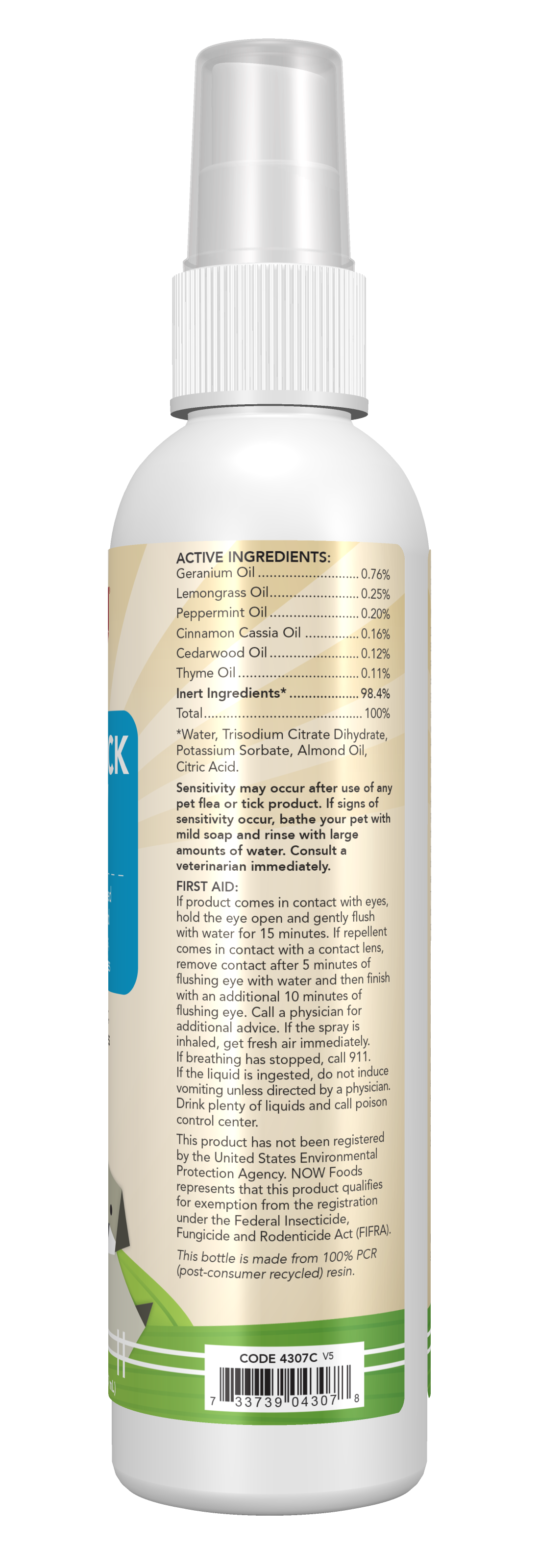 NOW Pet Health, Flea and Tick Spray For Dogs, Essential Oils, 8-Ounce