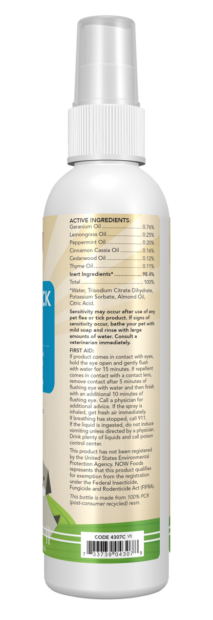 NOW Pet Health, Flea and Tick Spray For Dogs, Essential Oils, 8-Ounce