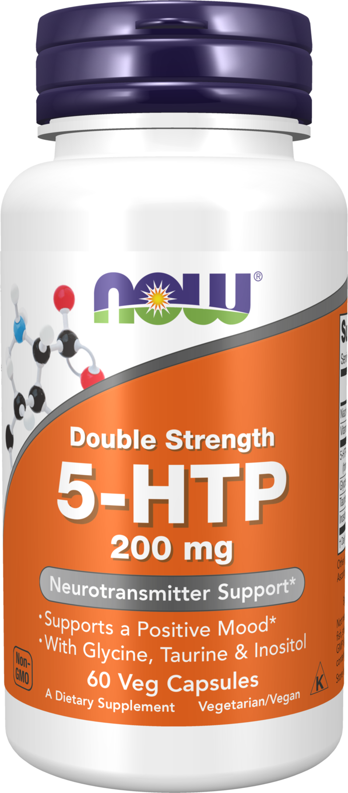 NOW Supplements, 5-HTP (5-hydroxytryptophan) 200 mg, 60 Veg Caps