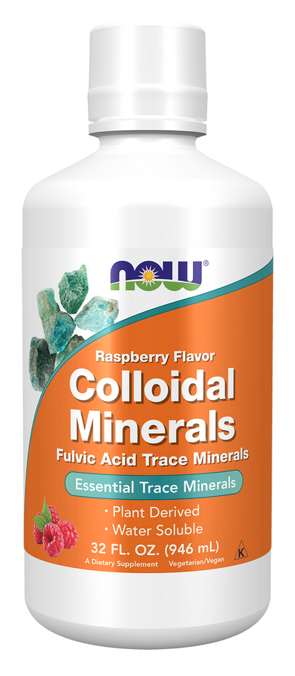 NOW Supplements, Colloidal Minerals Liquid, Raspberry, 32 fl. oz