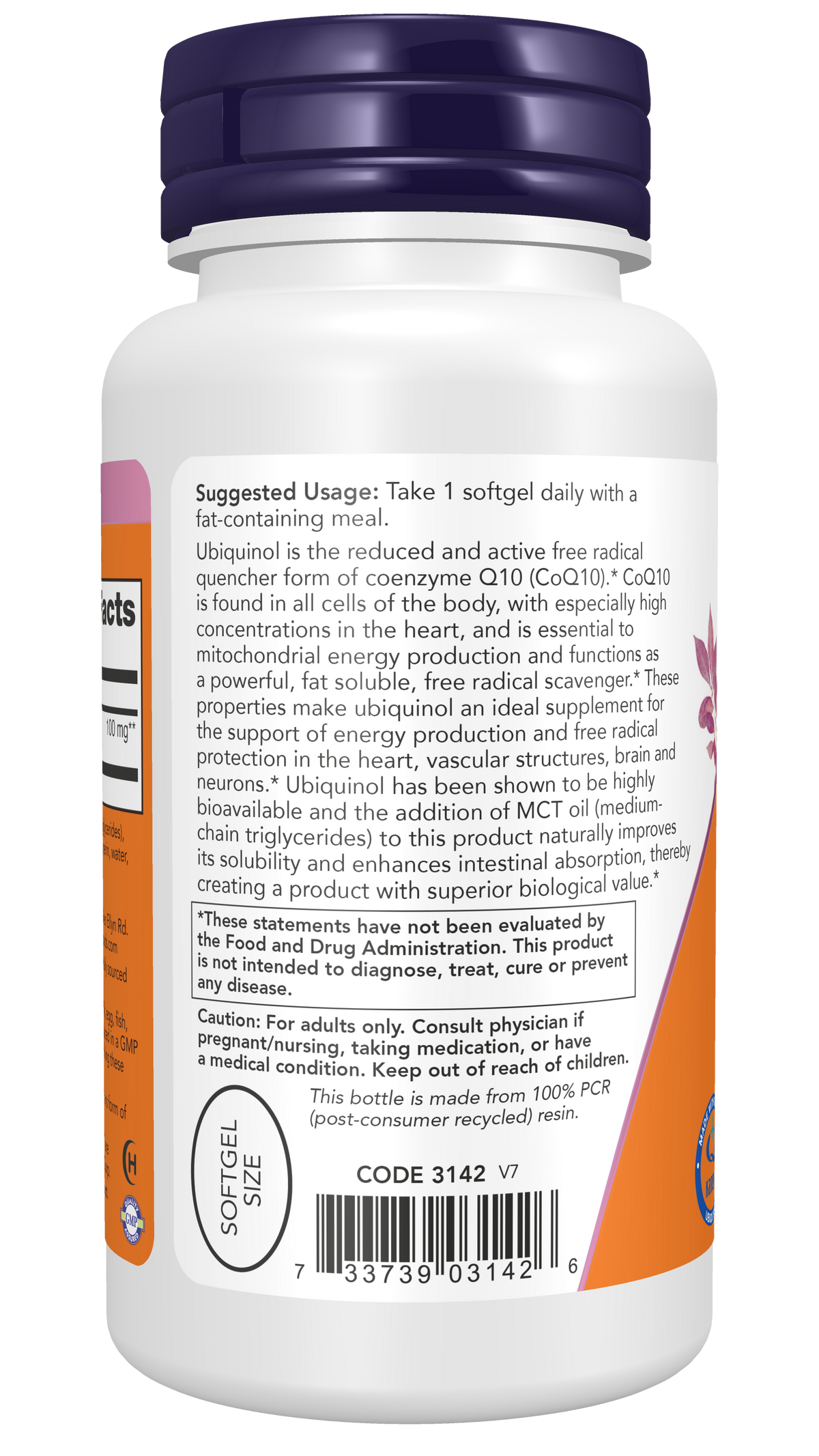 NOW Supplements, Ubiquinol 100 mg, High Bioavailability, 60 Softgels