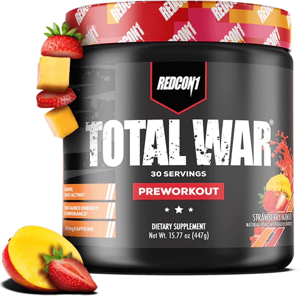 Redcon1 Total War Pre Workout - 30 Servings - Strawberry Mango