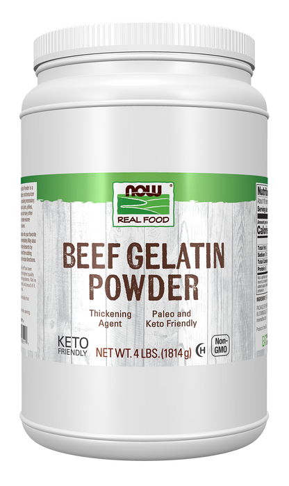 NOW Foods, Beef Gelatin Powder, Thickening Agent, 4 lb