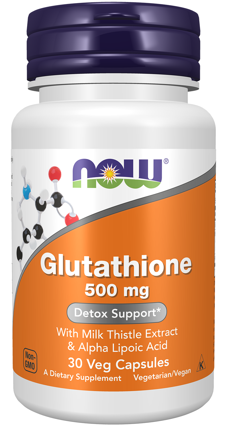 NOW Supplements, Glutathione 500 mg, Detoxification Support*, 30 Veg Caps