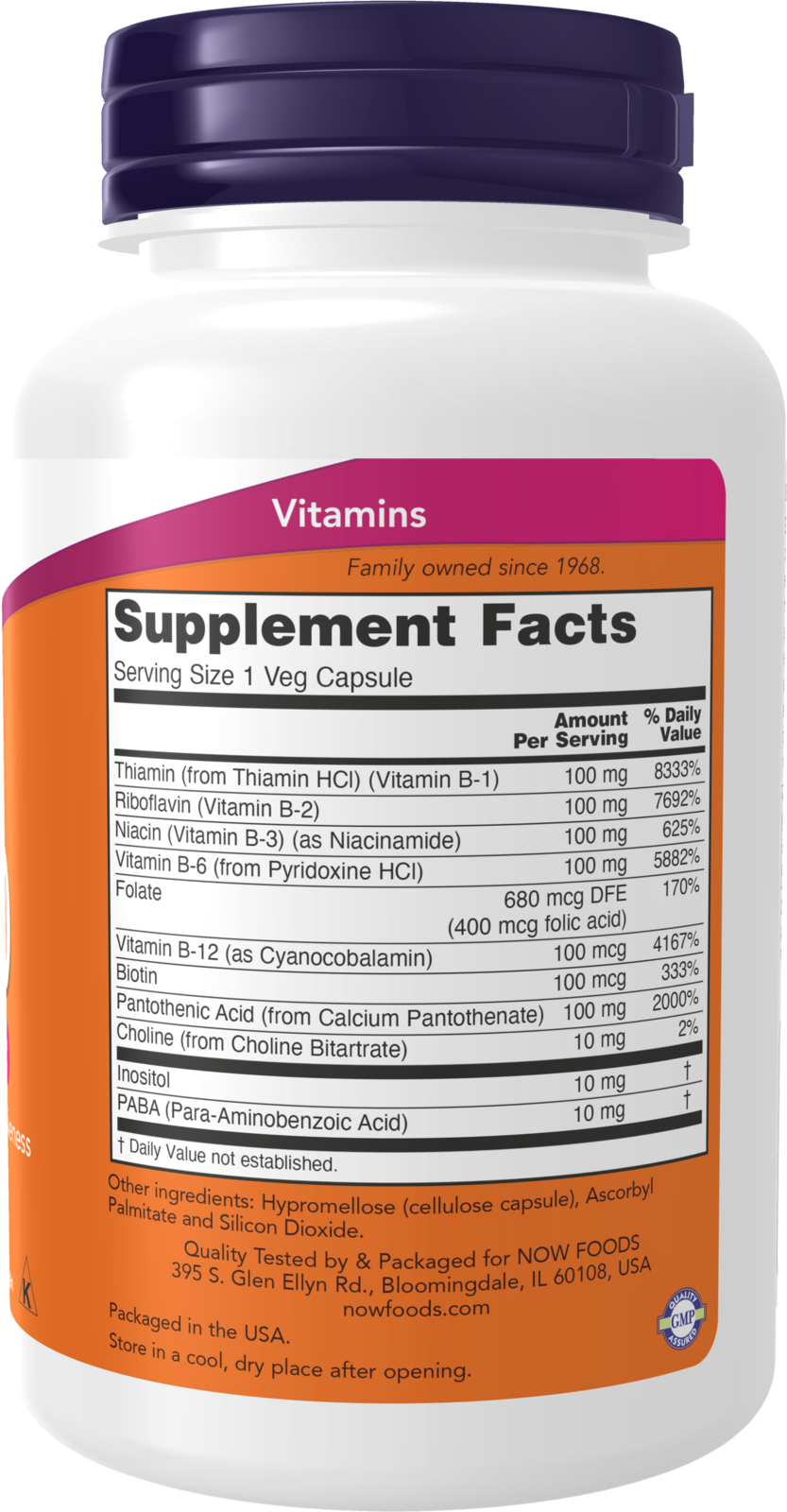 NOW Supplements, Vitamin B-100, Energy Production*, 100 Veg Caps
