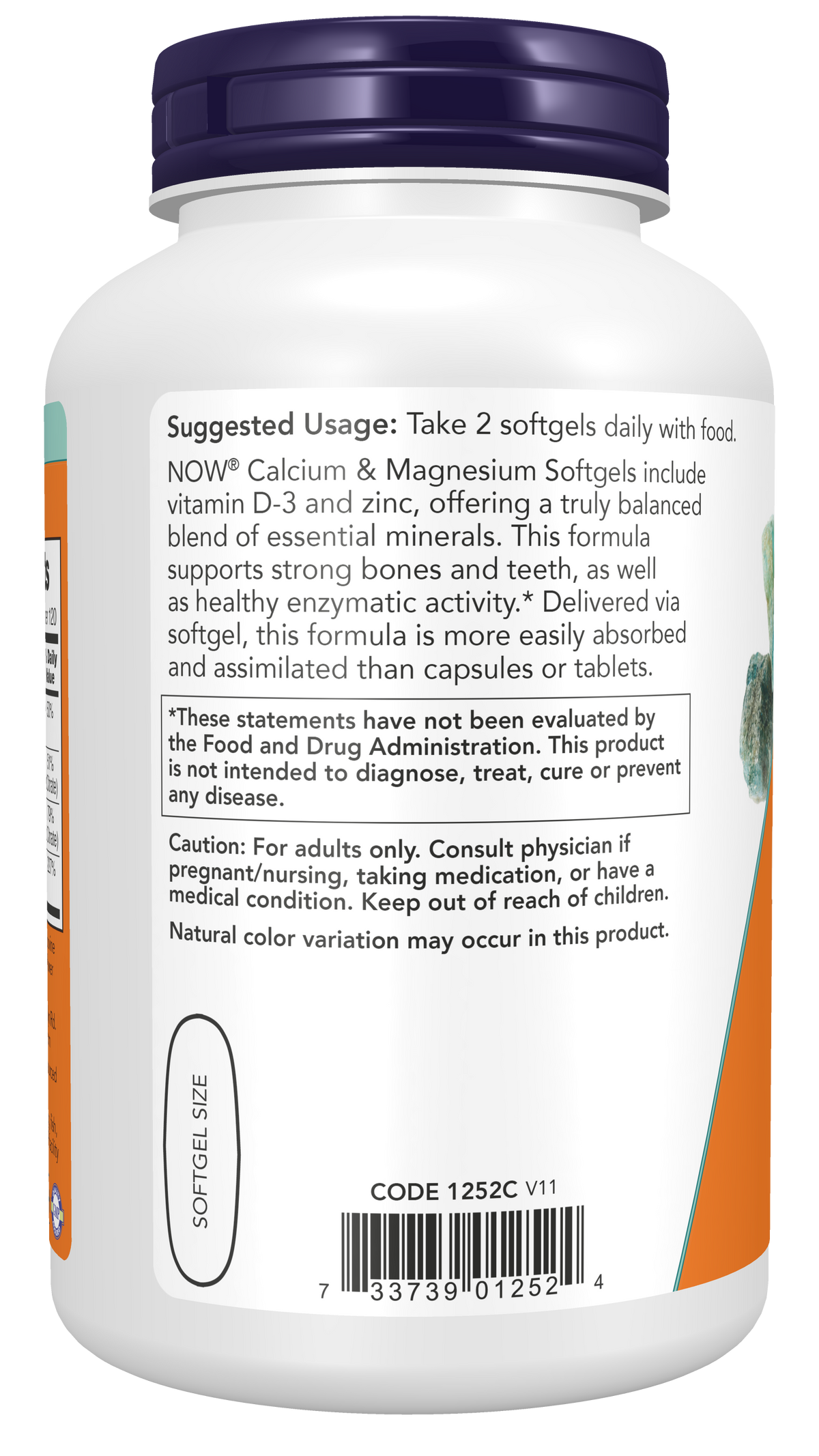 NOW Supplements, Calcium & Magnesium with Vitamin D-3 and Zinc, Supports Bone Health*, 240 Softgels