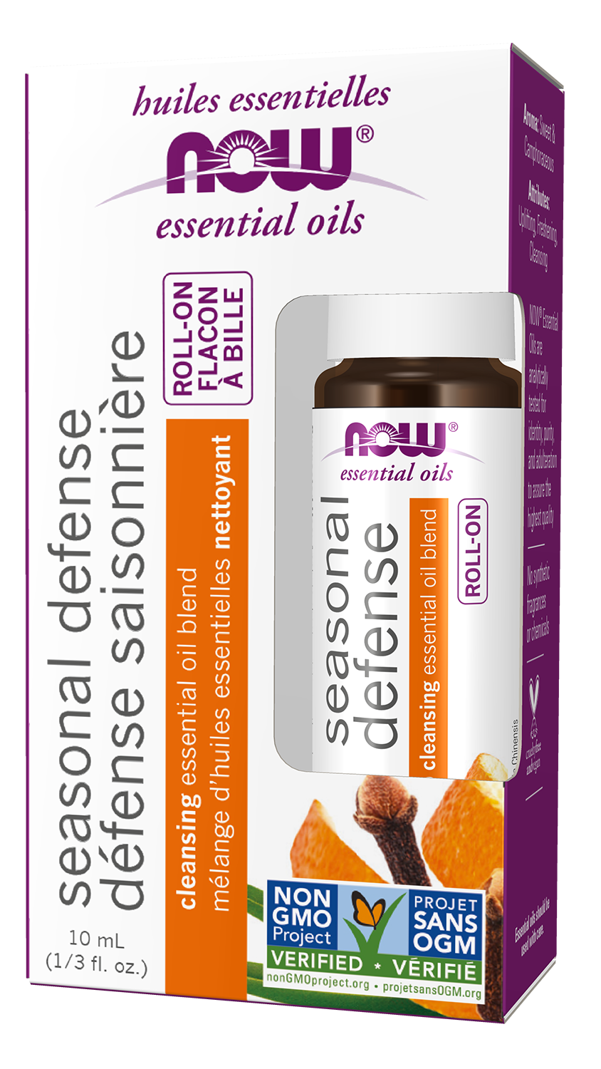 NOW Essential Oils, Seasonal Defense Cleansing Roll On,  10 mL