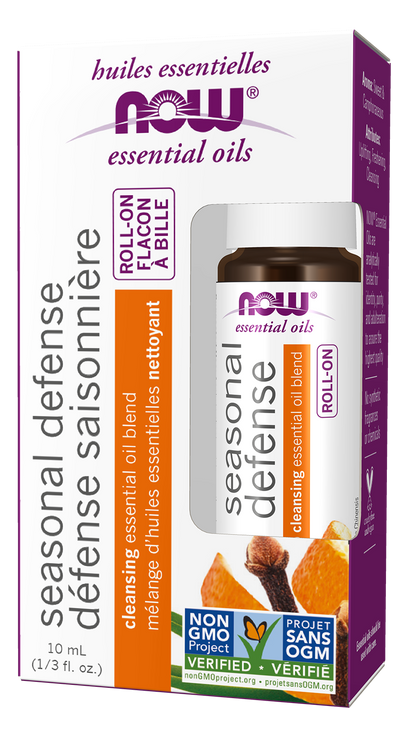 NOW Essential Oils, Seasonal Defense Cleansing Roll On,  10 mL