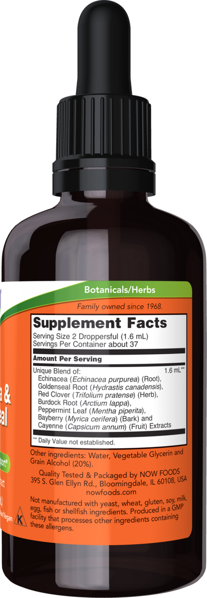 NOW Supplements, Echinacea & Goldenseal Plus with Dropper, 2 fl. oz
