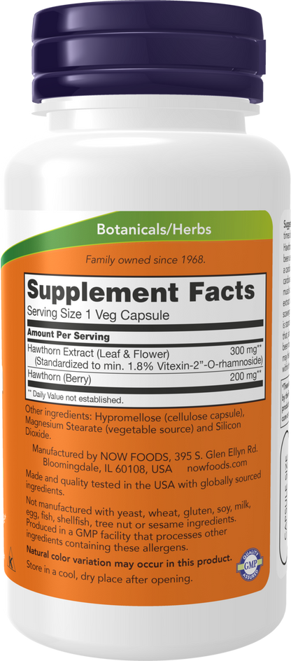 NOW Supplements, Hawthorn Extract 300 mg, 90 Veg Caps
