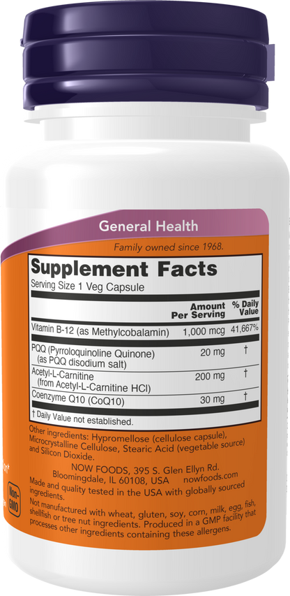 NOW Supplements, PQQ Energy, Free Radical Scavenger*, 30 Veg Caps