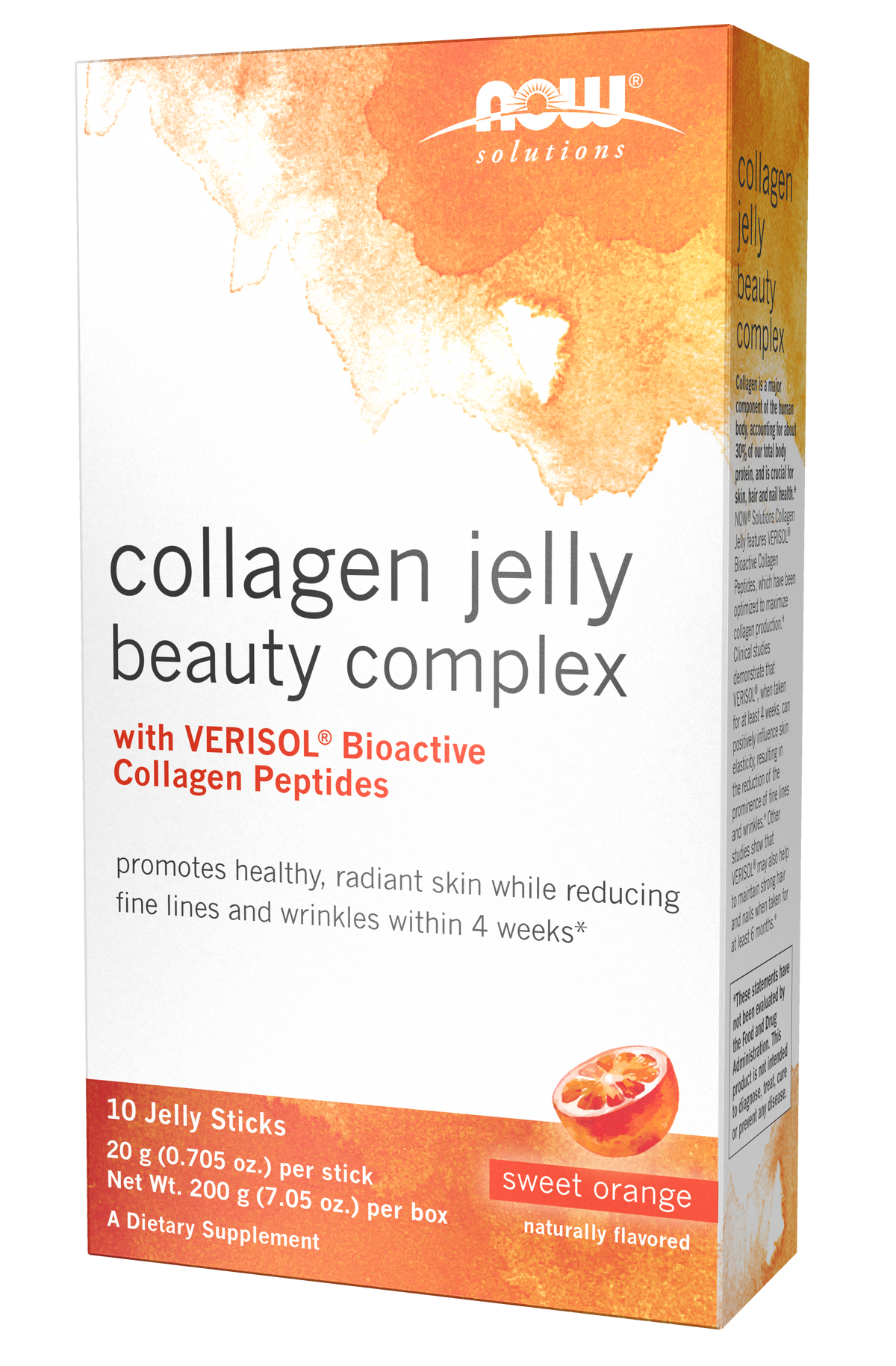 NOW Solutions, Collagen Jelly Beauty Complex, Orange, 10 Jelly Sticks