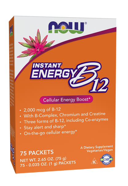 NOW Supplements, Instant Energy B-12 (2,000 mcg per packet), 75 Packets