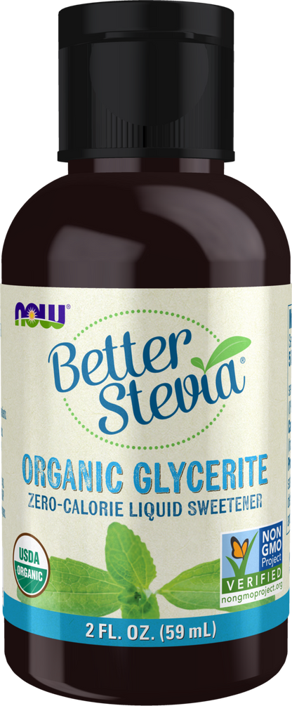 NOW BetterStevia® Organic Glycerite Zero-Cal Liquid Sweetener, 2 fl. oz.