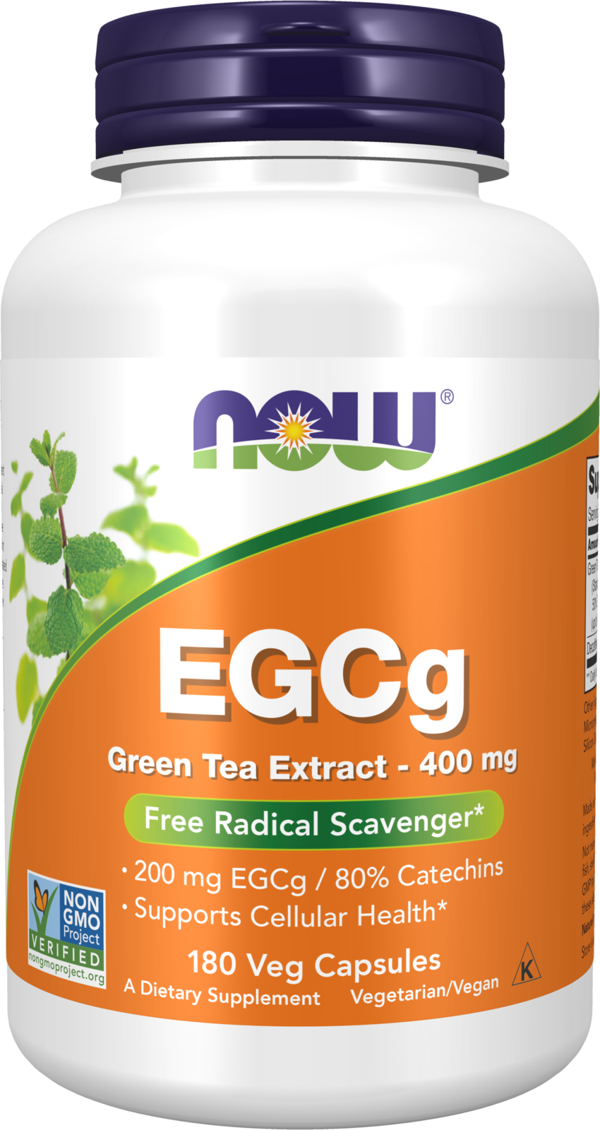 NOW Supplements, EGCg Green Tea Extract 400 mg, 180 Veg Caps
