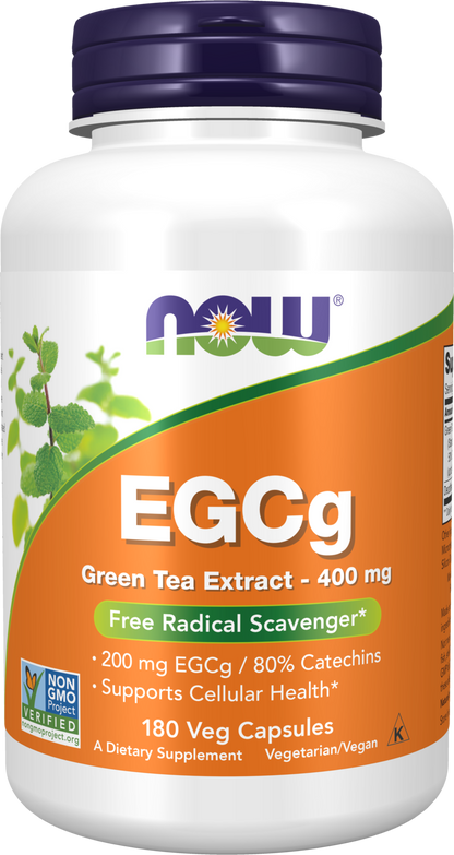 NOW Supplements, EGCg Green Tea Extract 400 mg, 180 Veg Caps