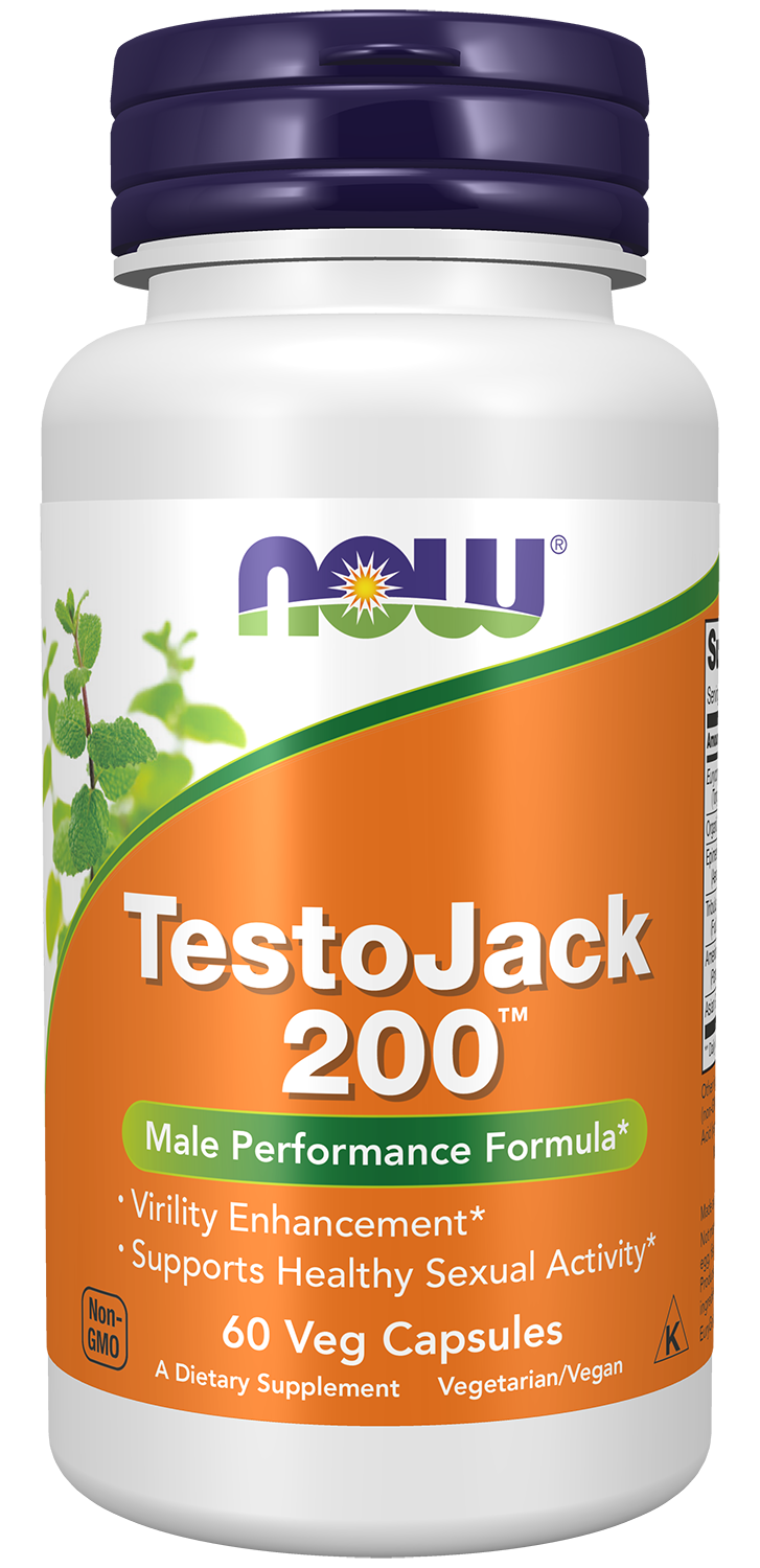 NOW Supplements, TestoJack™ 200 with Tongkat Ali, Tribulus, 60 Veg Caps