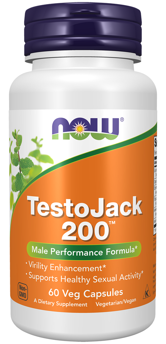 NOW Supplements, TestoJack™ 200 with Tongkat Ali, Tribulus, 60 Veg Caps