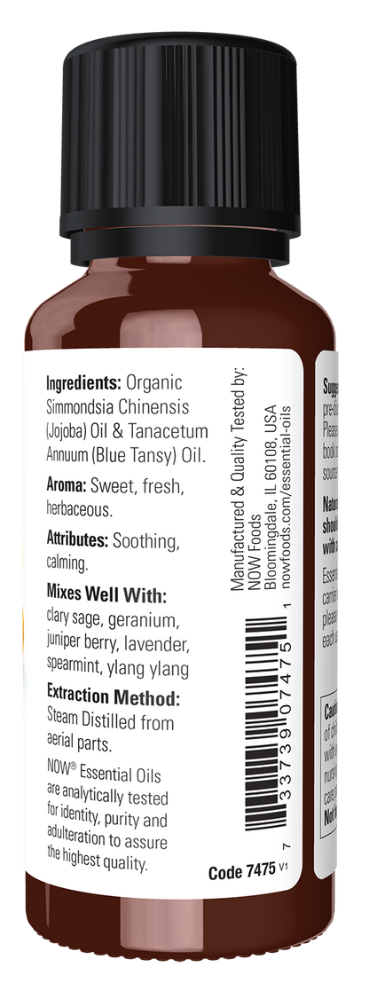 NOW Essential Oils, Blue Tansy Oil Blend with Jojoba, 1 fl. oz