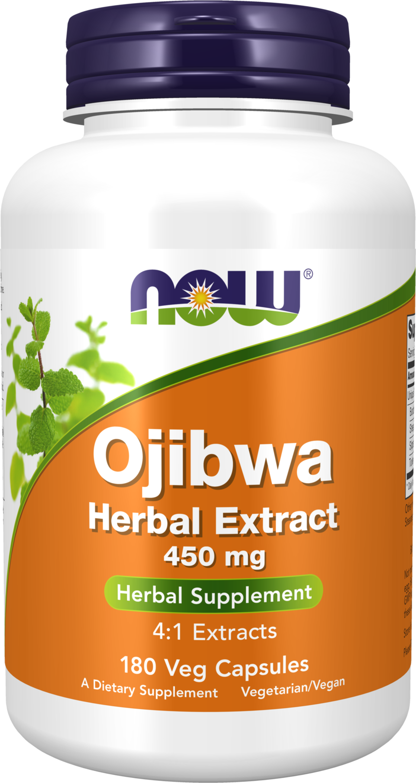 NOW Supplements, Ojibwa Herbal Extract 450 mg, Concentrated Blend of High Quality, Alcohol-fFree, 4:1 Herbal Extracts, 180 Veg Capsules