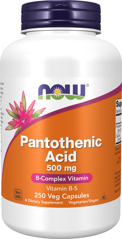 NOW Supplements, Pantothenic Acid  500 mg, B-Complex Vitamin, 250 Caps