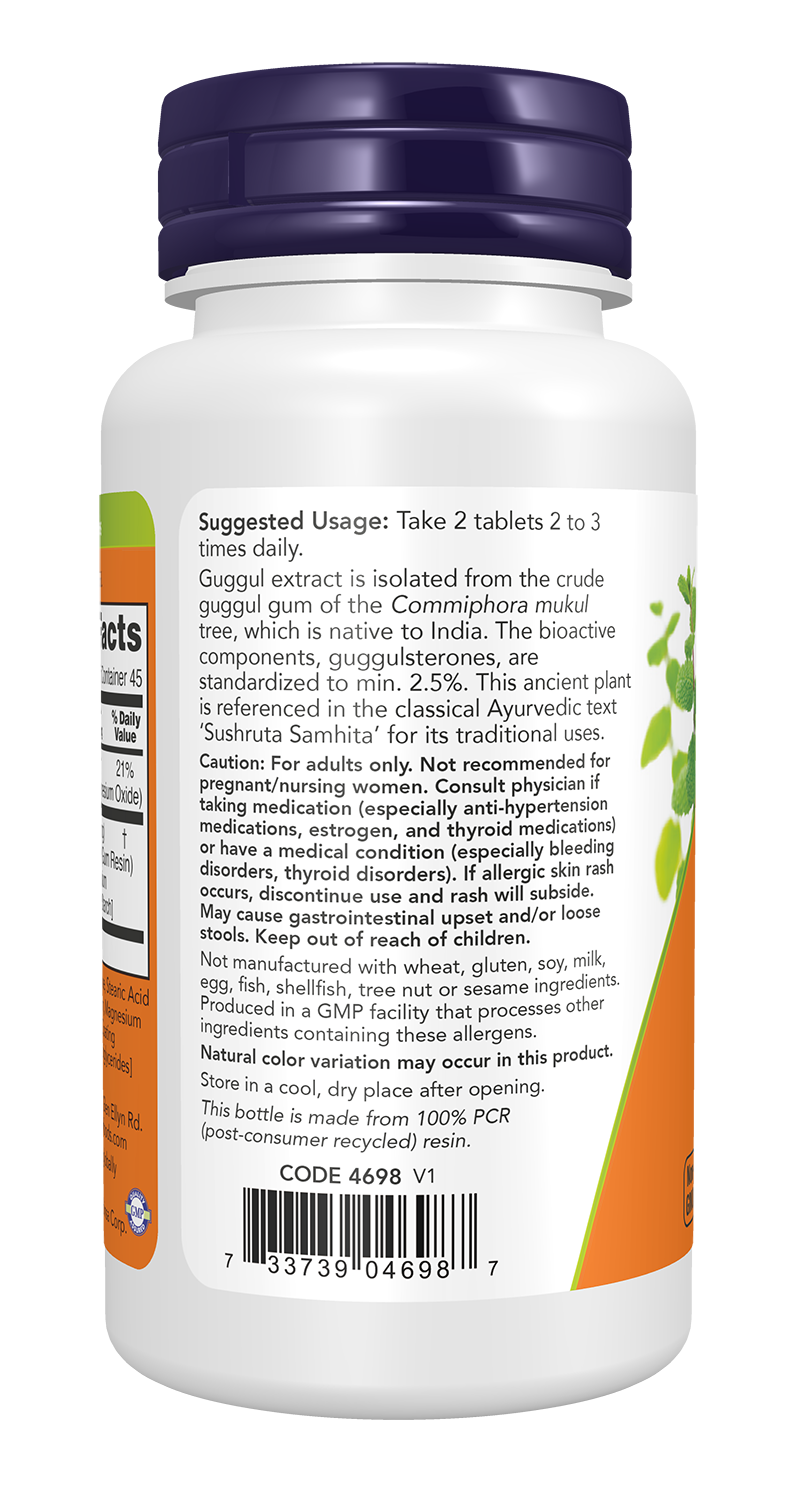 NOW Supplements, Guggul Extract 500 mg per Tablet, 90 Tablets