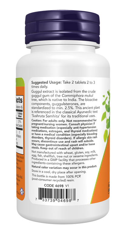 NOW Supplements, Guggul Extract 500 mg per Tablet, 90 Tablets