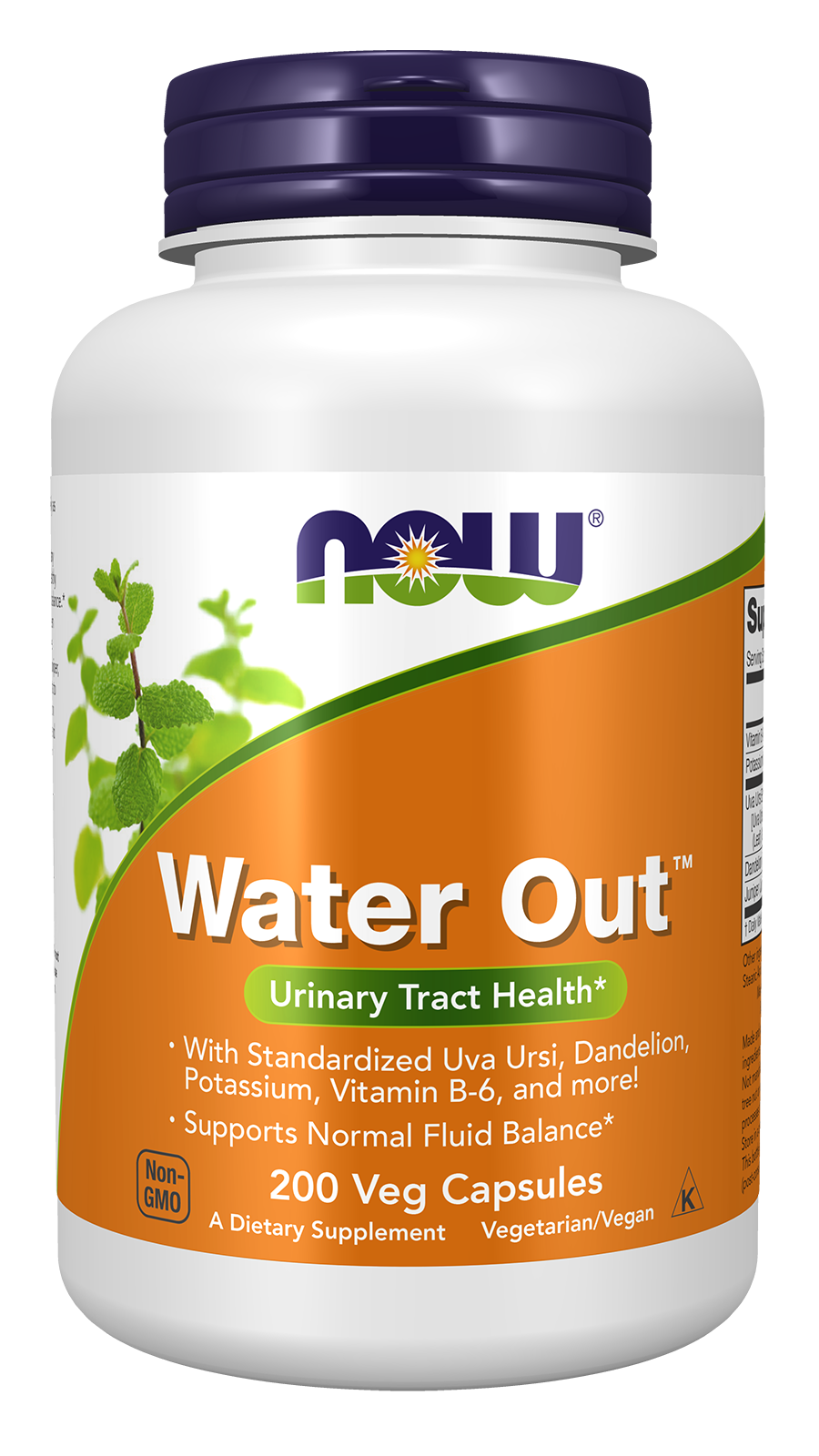 NOW Supplements, Water Out, Standardized Uva Ursi, Dandelion, 200 Veg Caps