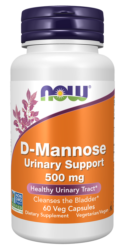 NOW Supplements, D-Mannose 500 mg, Healthy Urinary Tract*, 60 Veg Caps
