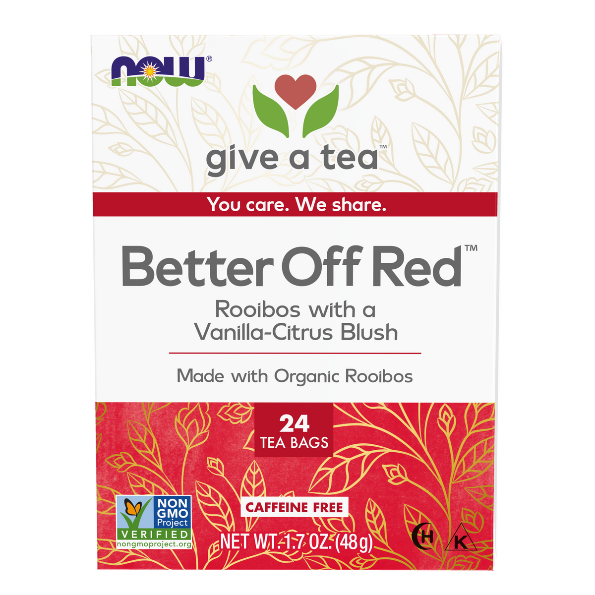 NOW Foods, Give a Tea® , Better off Red™, Rooibos Tea, 24 bags