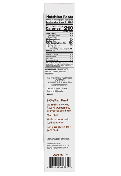 NOW Foods, Organic Quinoa Macaroni, Gluten-Free, Elbow Pasta, 8 oz