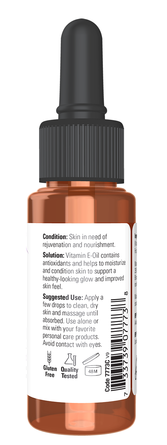 NOW Solutions, E-Oil 23,000 IU, Skin Rejuvenation & Moisturizer, 1 fl. oz