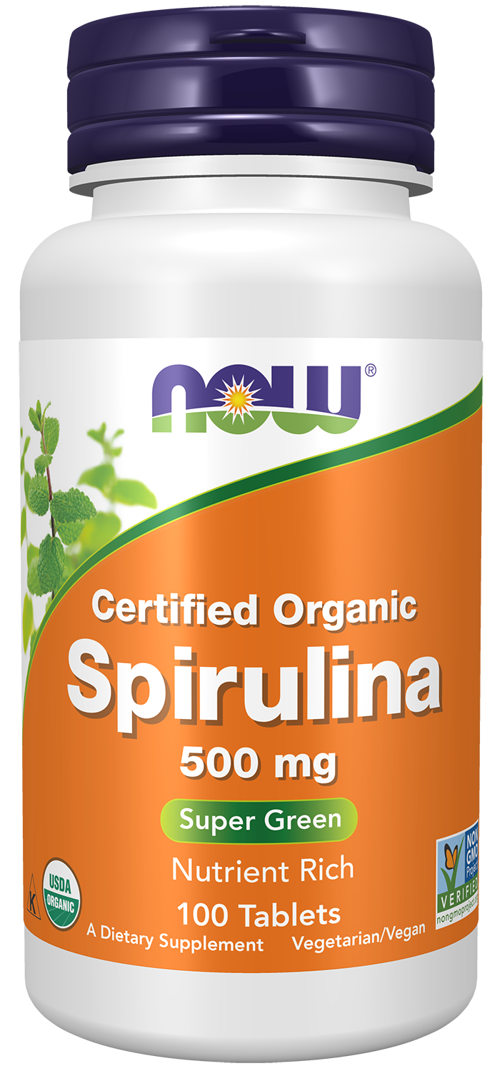 NOW Supplements, Organic Spirulina 500 mg, 100 Tabs