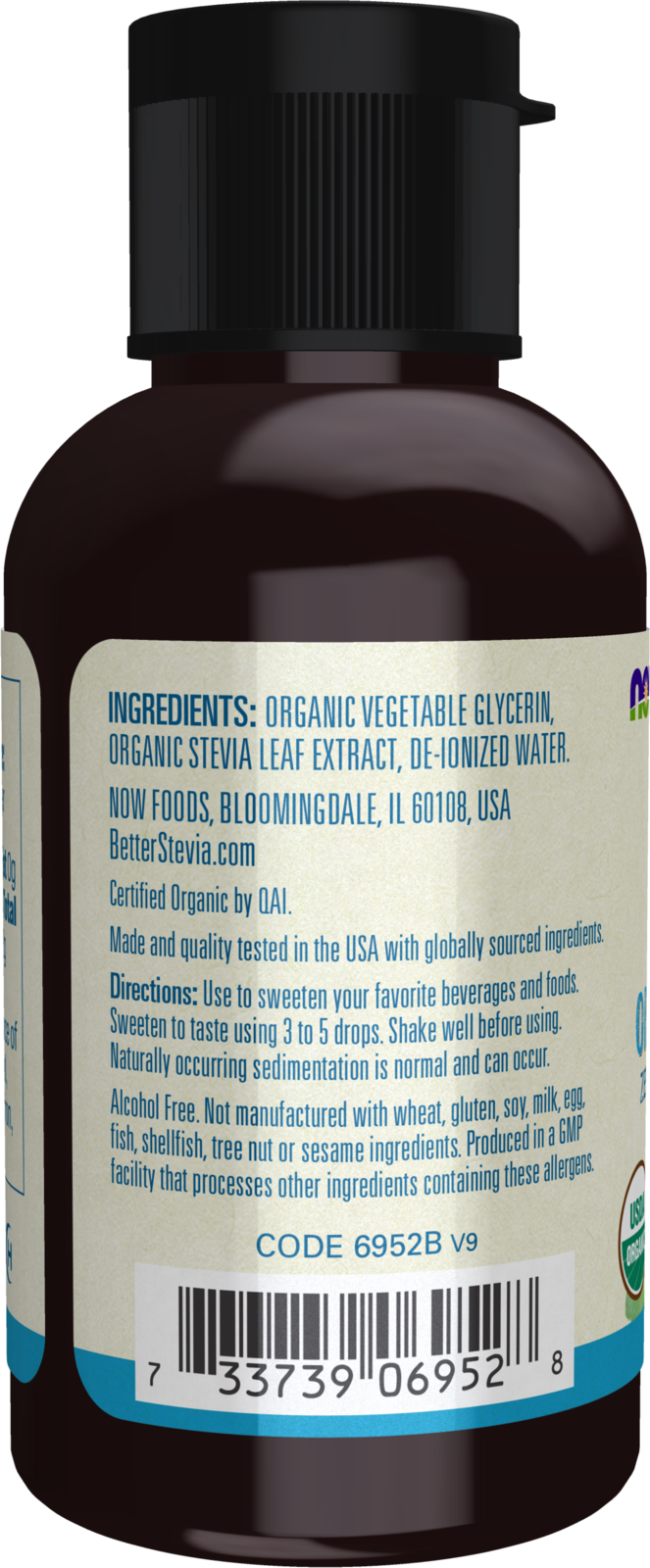 NOW BetterStevia® Organic Glycerite Zero-Cal Liquid Sweetener, 2 fl. oz.