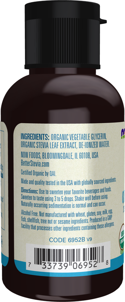 NOW BetterStevia® Organic Glycerite Zero-Cal Liquid Sweetener, 2 fl. oz.