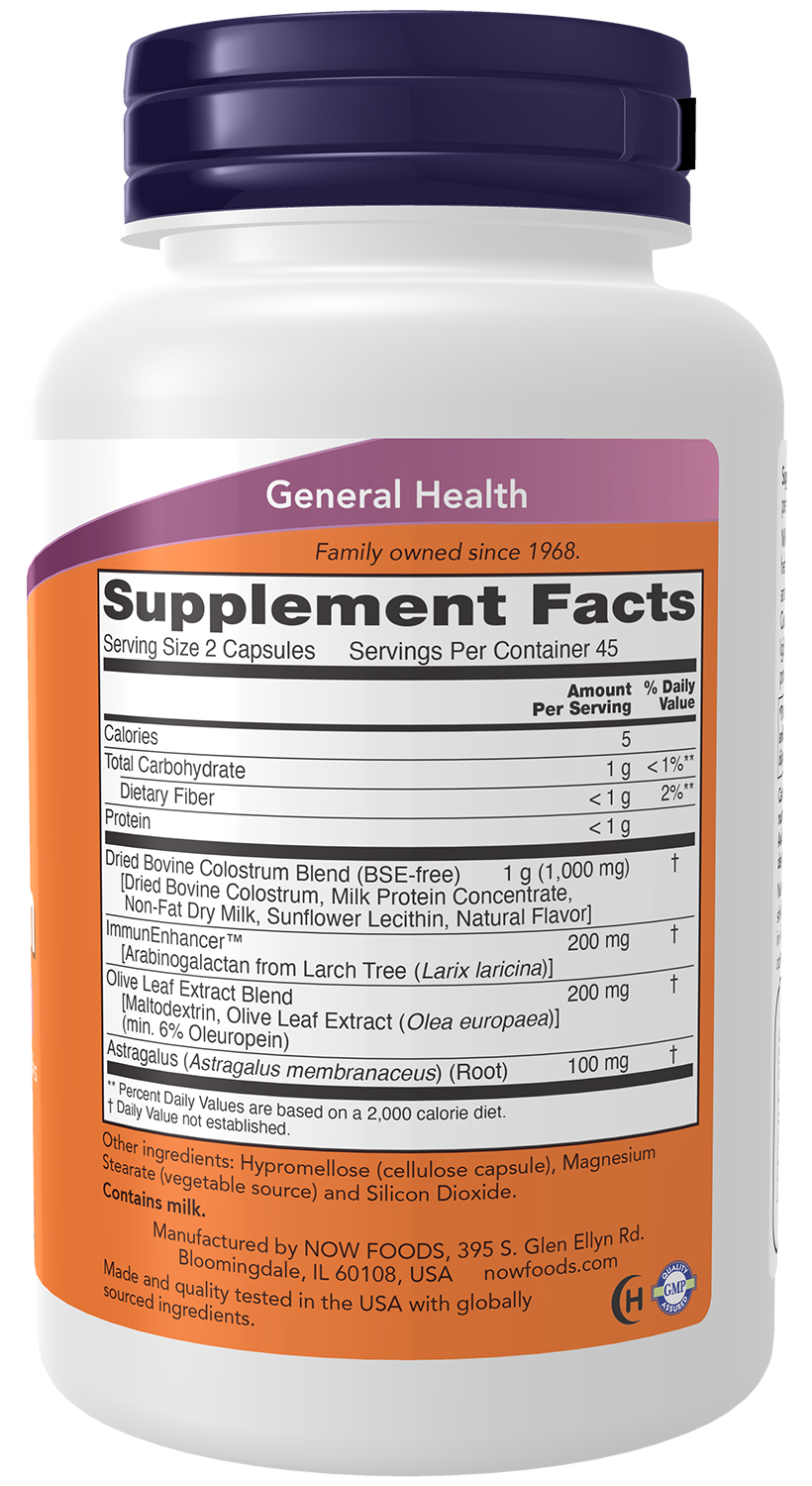NOW Supplements, Super Colostrum 500 mg, 90 Veg Caps