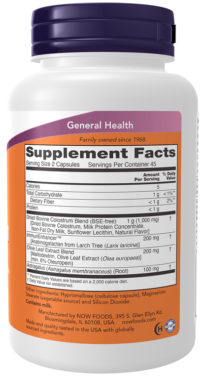 NOW Supplements, Super Colostrum 500 mg, 90 Veg Caps