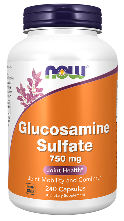 NOW Supplements, Glucosamine Sulfate 750 mg, 240 Veg Capsules