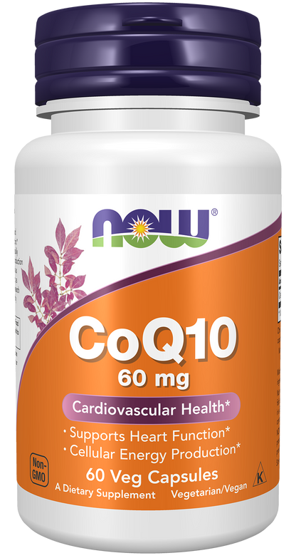 NOW Supplements, CoQ10 60 mg, Pharmaceutical Grade, 60 Veg Caps