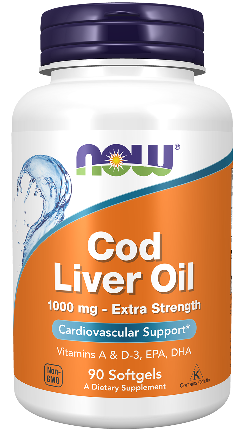 NOW Supplements, Cod Liver Oil 1,000 mg, EPA, DHA, 90 Softgels